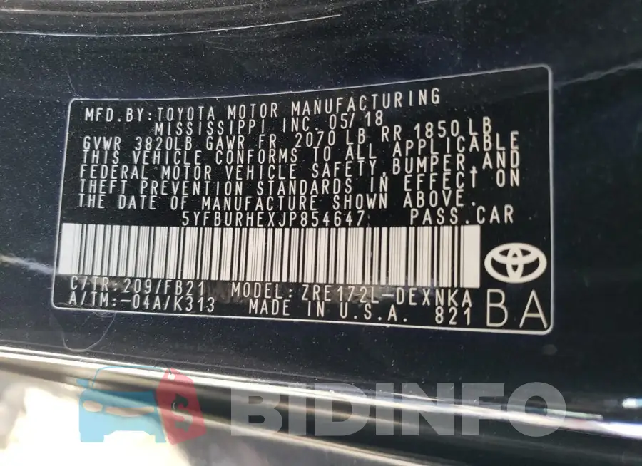 5YFBURHEXJP854647 Photo# 13