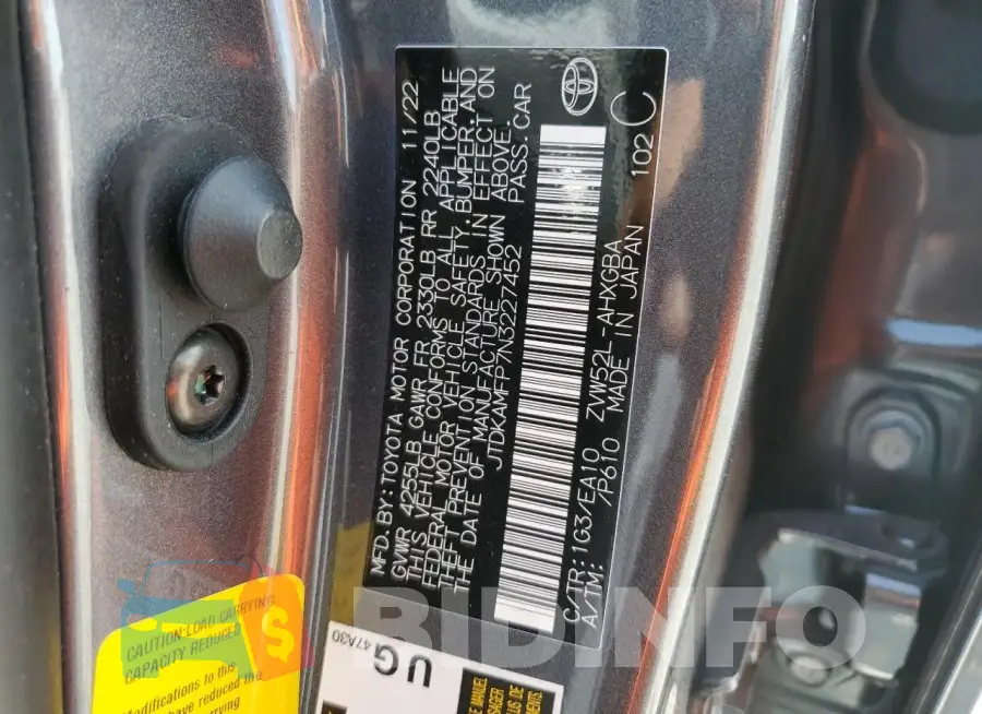 JTDKAMFP7N3227452 Photo# 12