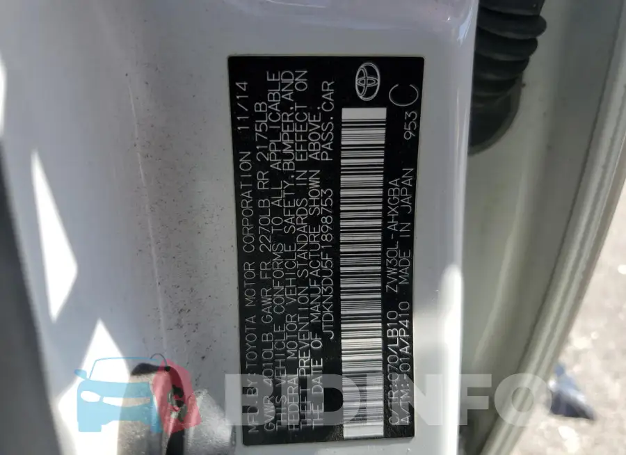 JTDKN3DU5F1898753 Photo# 12