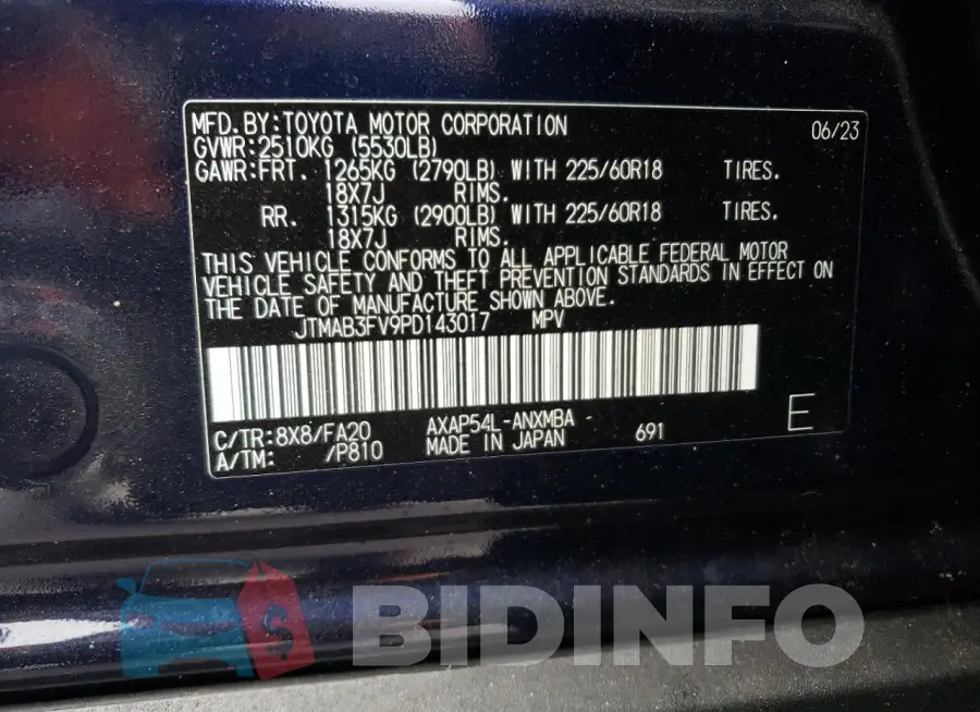 JTMAB3FV9PD143017 Photo# 13