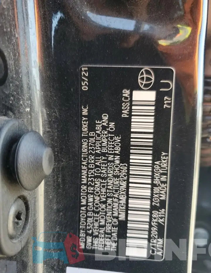 NMTKHMBX9MR129603 Photo# 12