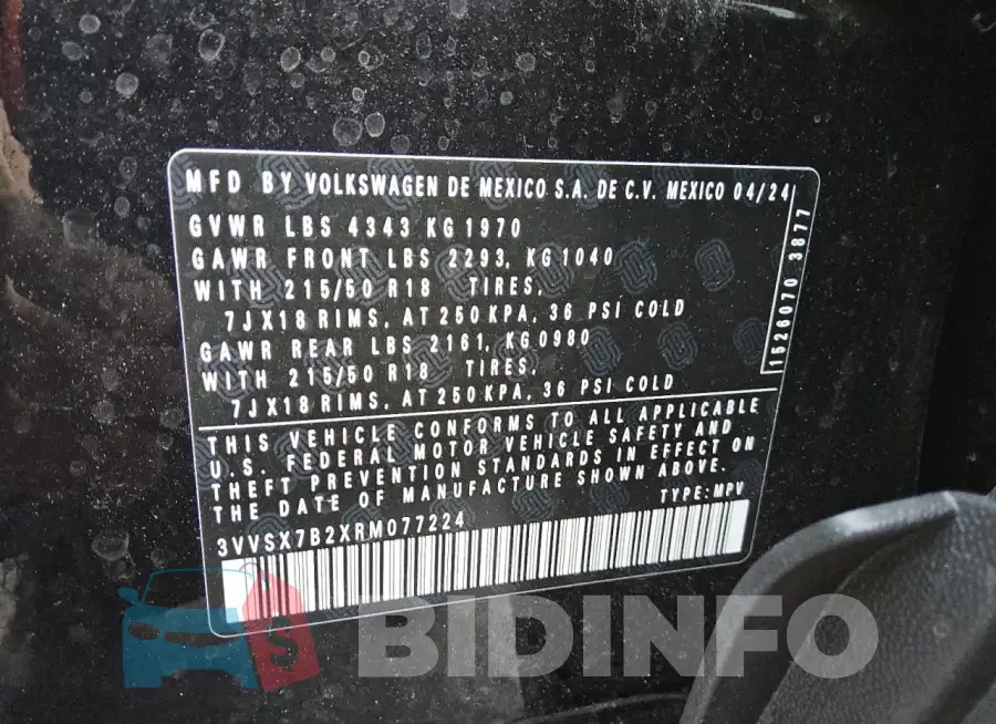 3VVSX7B2XRM077224 Photo# 14