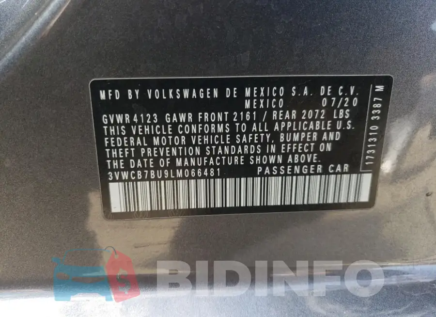 3VWCB7BU9LM066481 Photo# 13