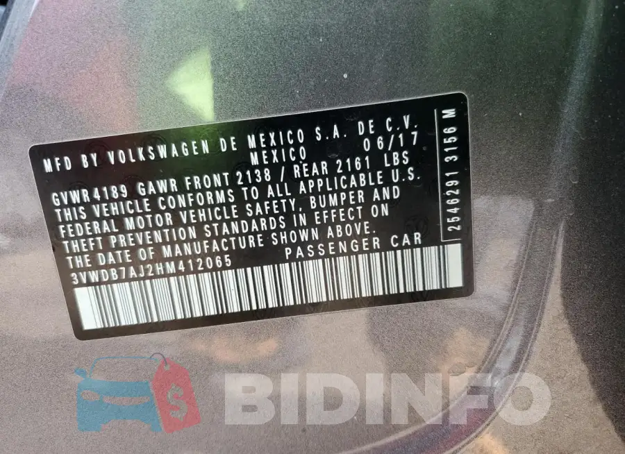 3VWDB7AJ2HM412065 Photo# 12