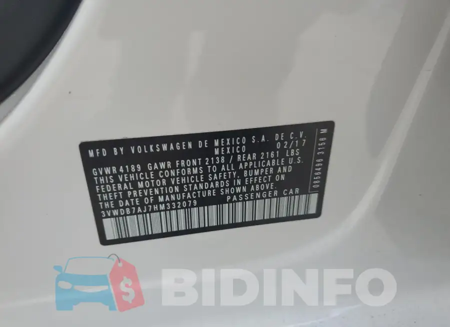 3VWDB7AJ7HM332079 Photo# 12