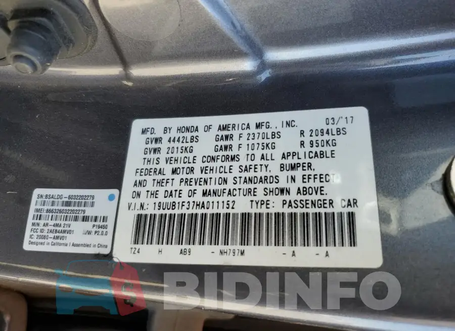 19UUB1F37HA011152 Photo# 13