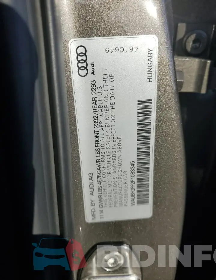 WAUBFGFF2F1083345 Photo# 12