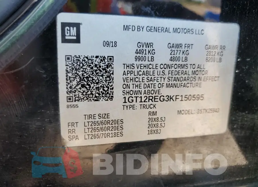 1GT12REG3KF150595 Photo# 12