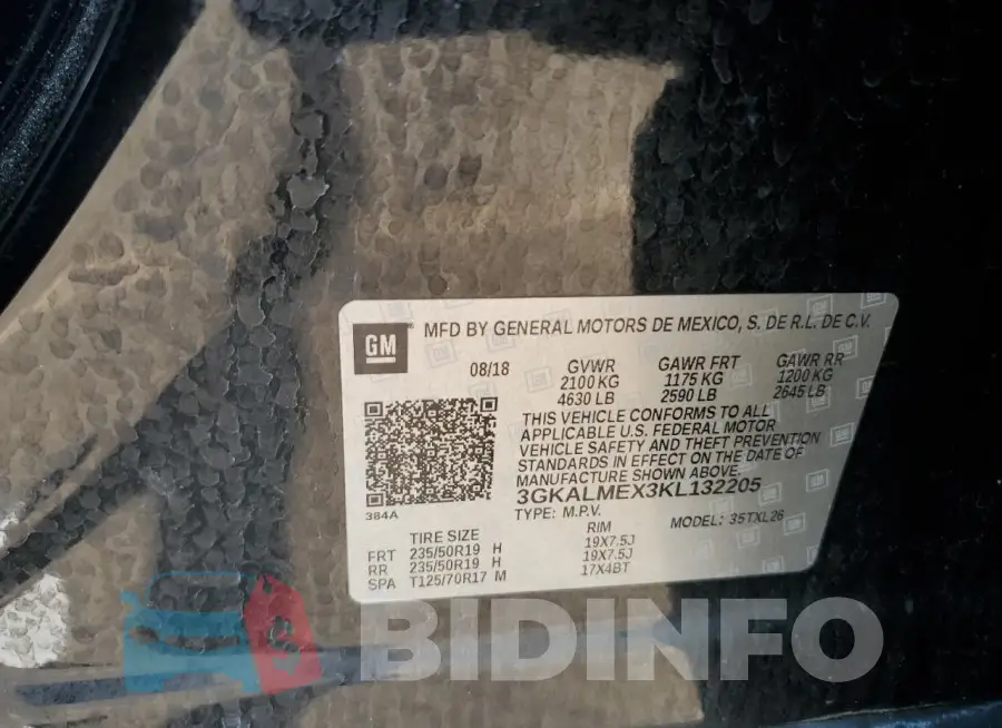 3GKALMEX3KL132205 Photo# 13