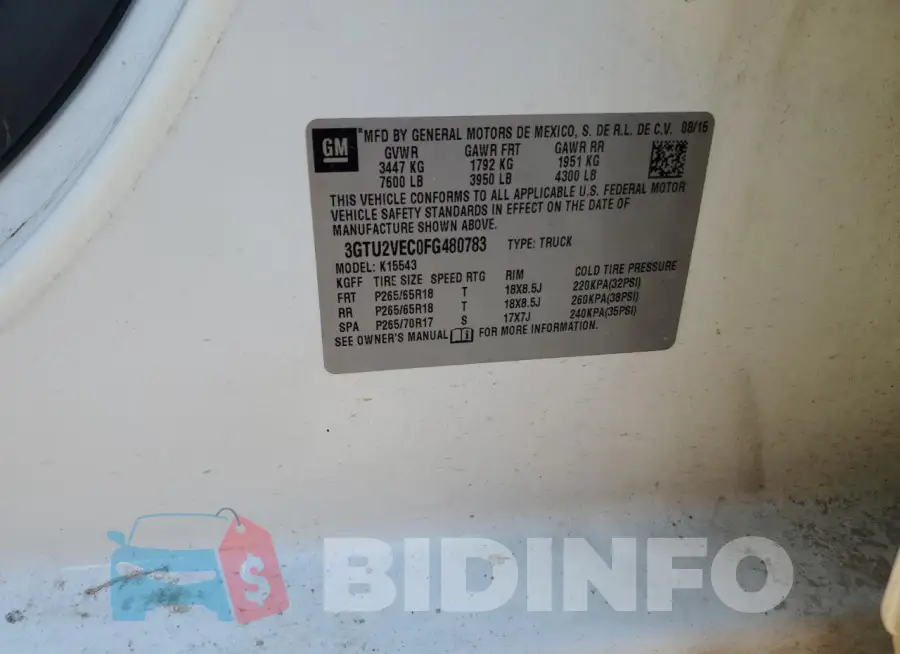 3GTU2VEC0FG480783 Photo# 12