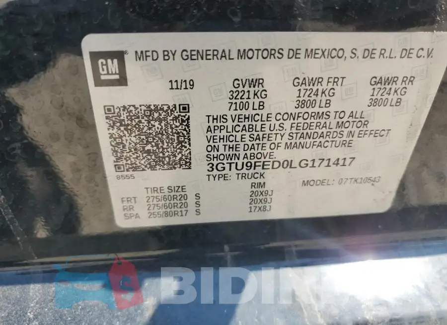 3GTU9FED0LG171417 Photo# 12