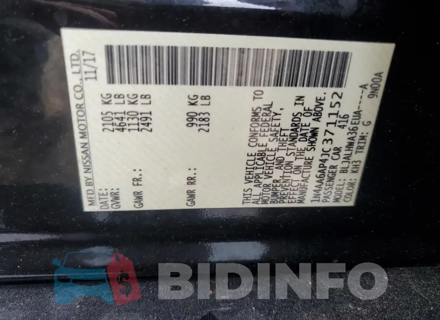 1N4AA6AP4JC371152 Photo# 12