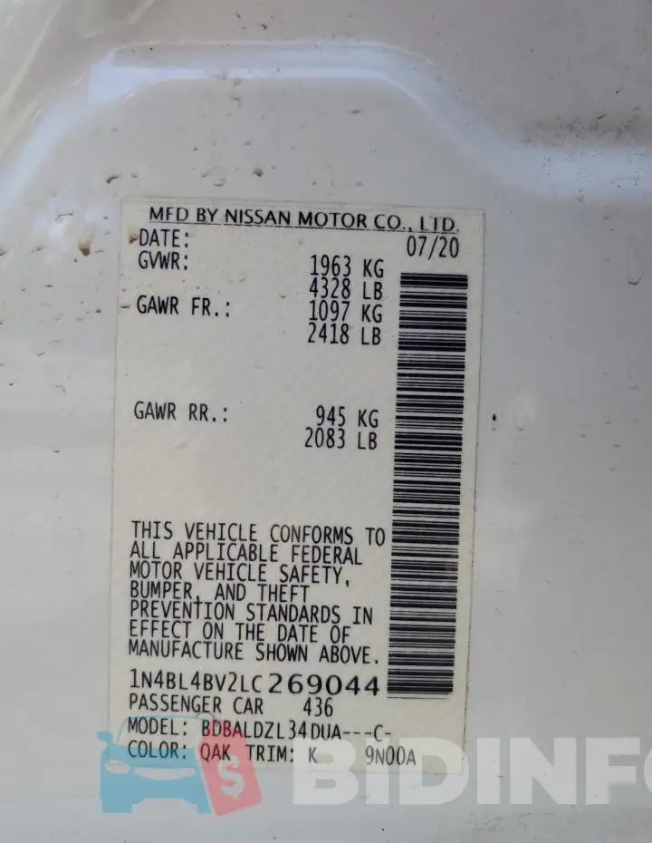 1N4BL4BV2LC269044 Photo# 12