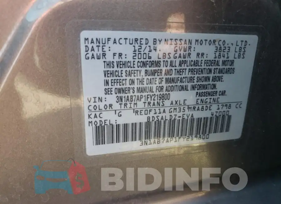 3N1AB7AP1FY219800 Photo# 12