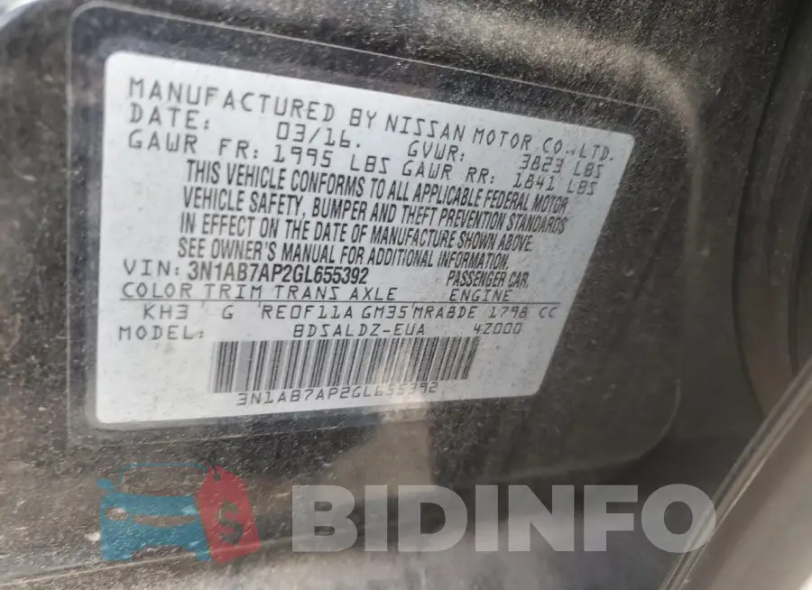 3N1AB7AP2GL655392 Photo# 12