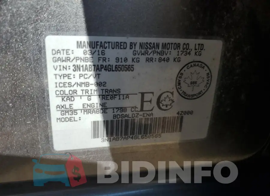 3N1AB7AP4GL650565 Photo# 12
