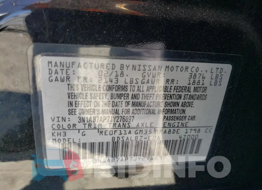 3N1AB7AP7JY276897 Photo# 13