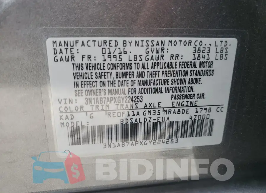 3N1AB7APXGY224253 Photo# 12