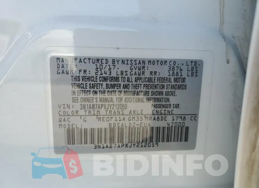 3N1AB7APXJY212059 Photo# 13