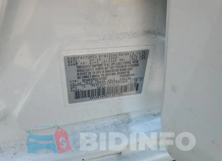 3N1AB7APXJY304305 Photo# 12