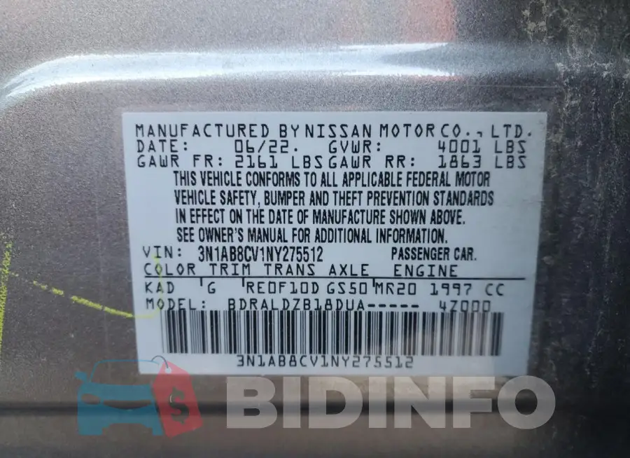 3N1AB8CV1NY275512 Photo# 12