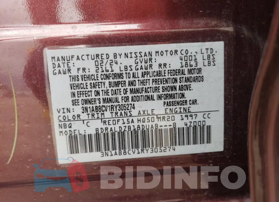 3N1AB8CV1RY305274 Photo# 12