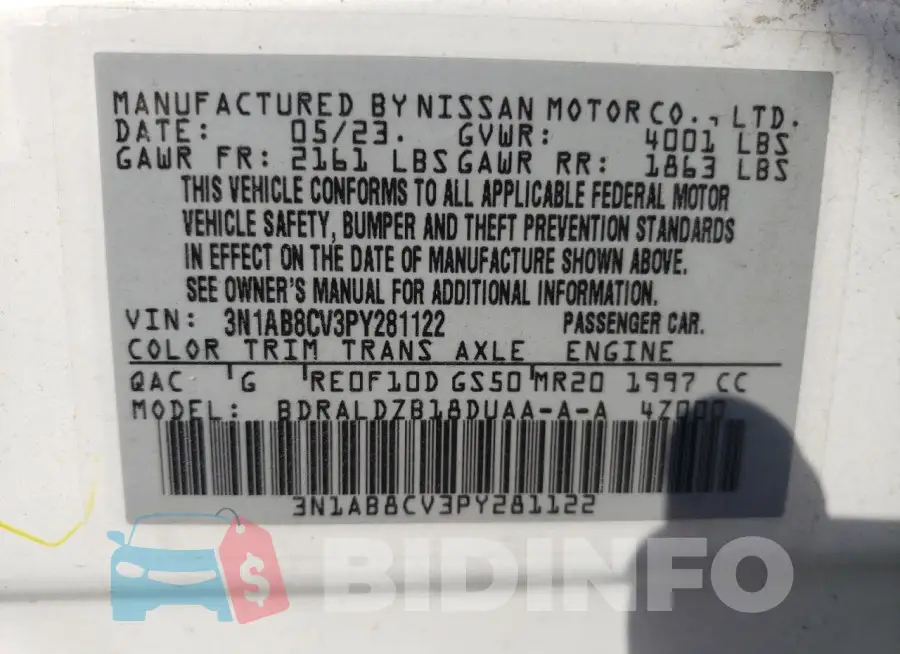 3N1AB8CV3PY281122 Photo# 13