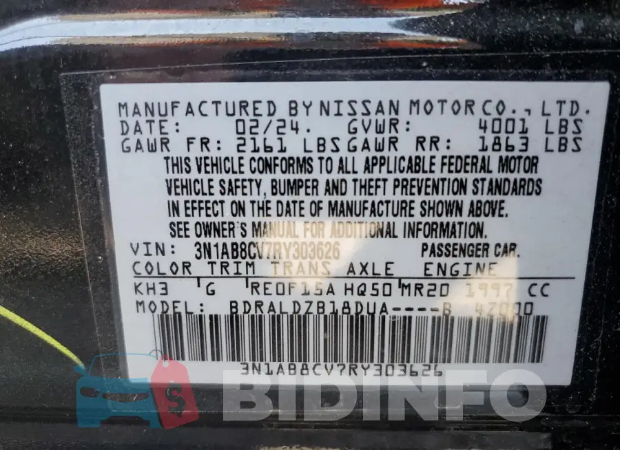 3N1AB8CV7RY303626 Photo# 12