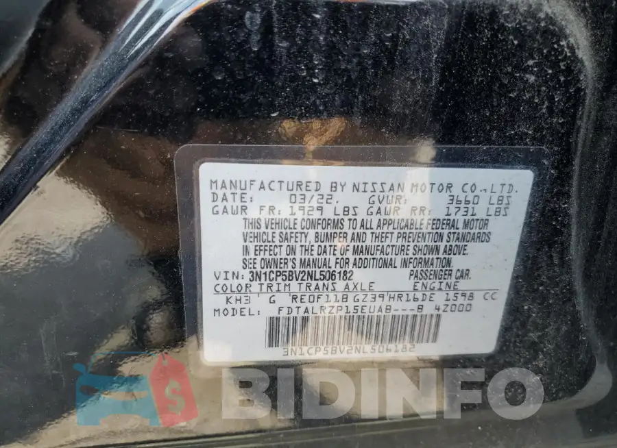 3N1CP5BV2NL506182 Photo# 14