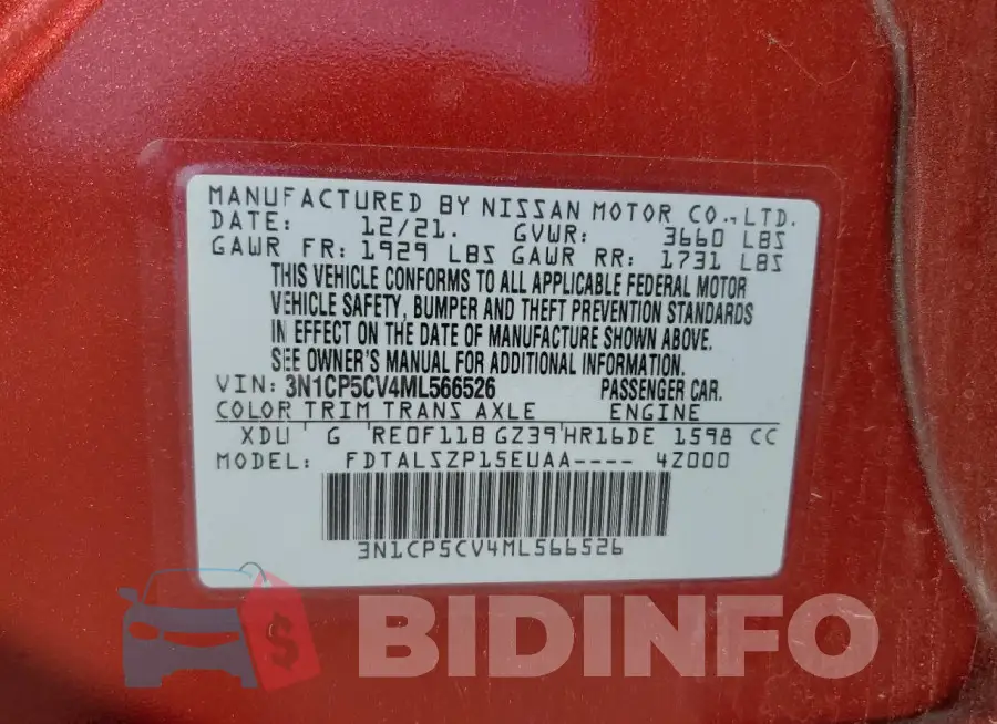 3N1CP5CV4ML566526 Photo# 13