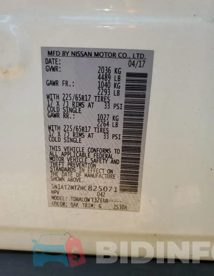 5N1AT2MT2HC825071 Photo# 12