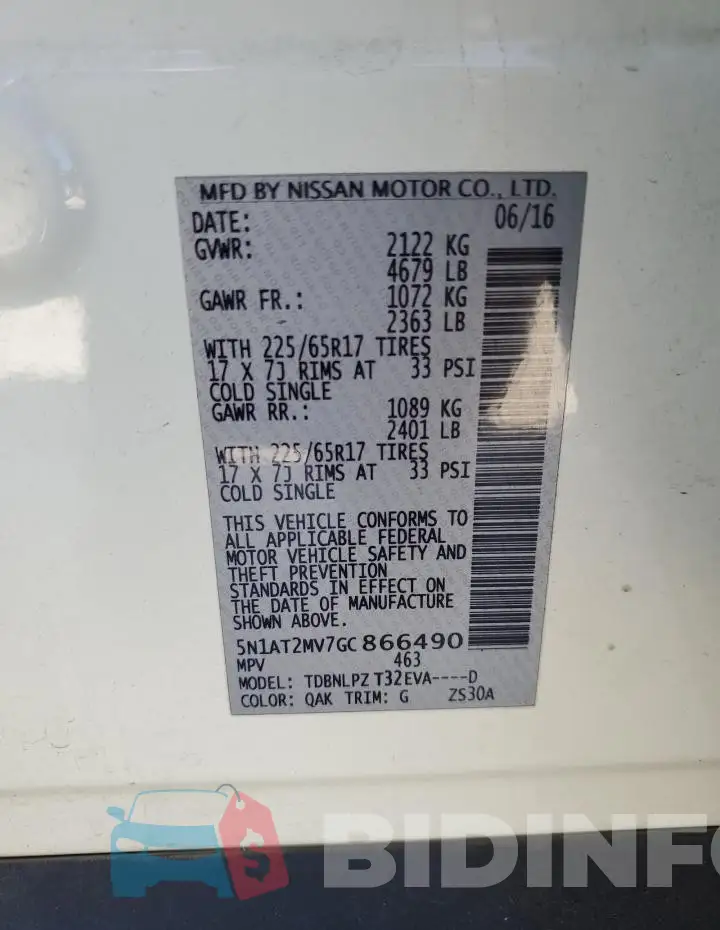 5N1AT2MV7GC866490 Photo# 14