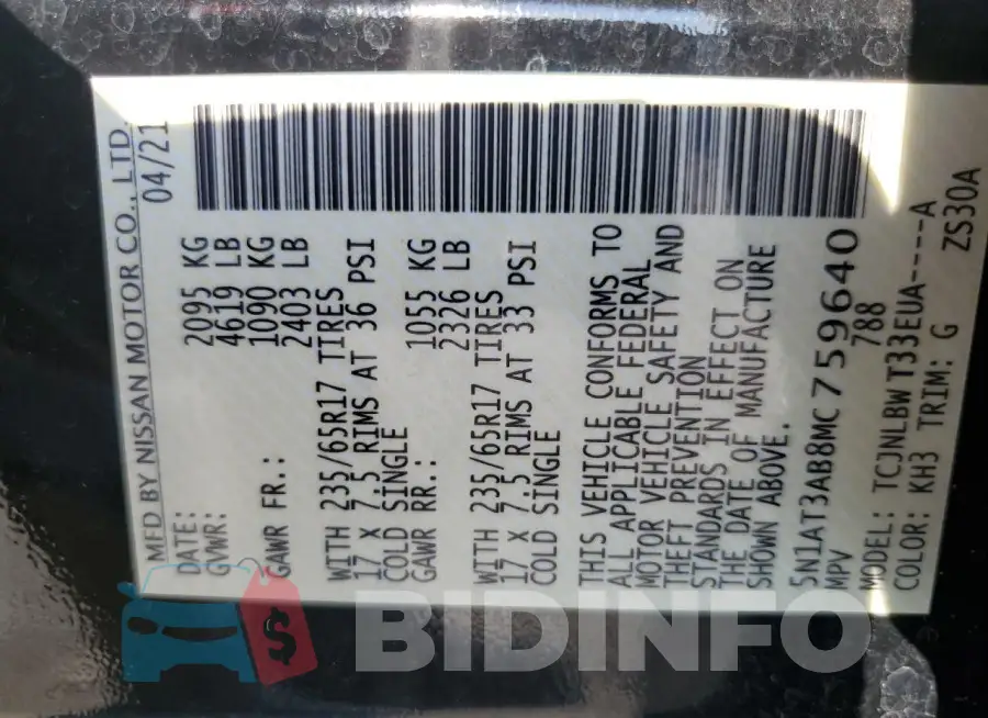 5N1AT3AB8MC759640 Photo# 13