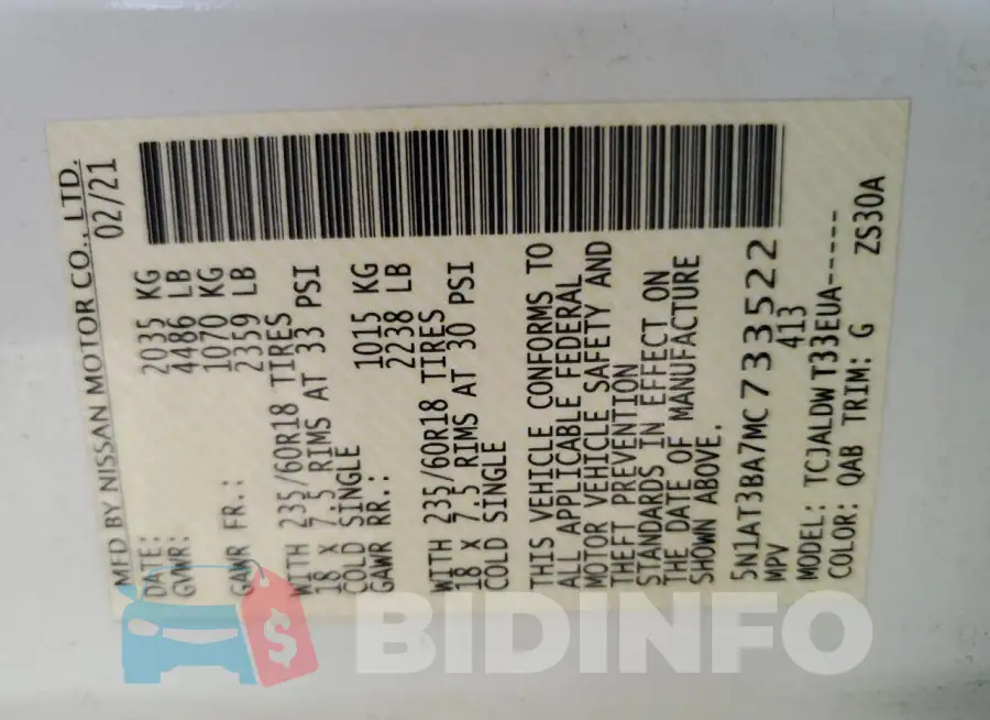 5N1AT3BA7MC733522 Photo# 12