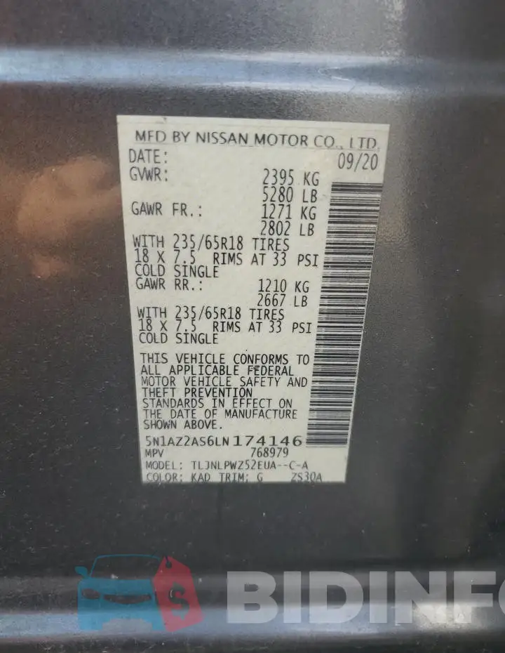 5N1AZ2AS6LN174146 Photo# 12