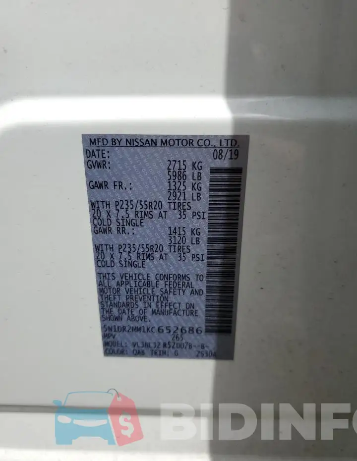 5N1DR2MM1KC652686 Photo# 13