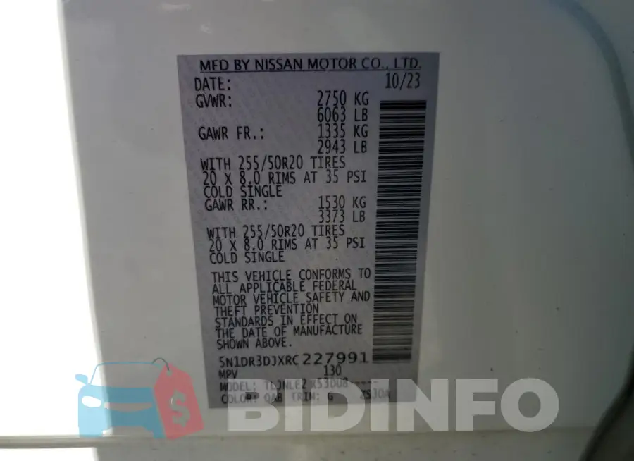 5N1DR3DJXRC227991 Photo# 14