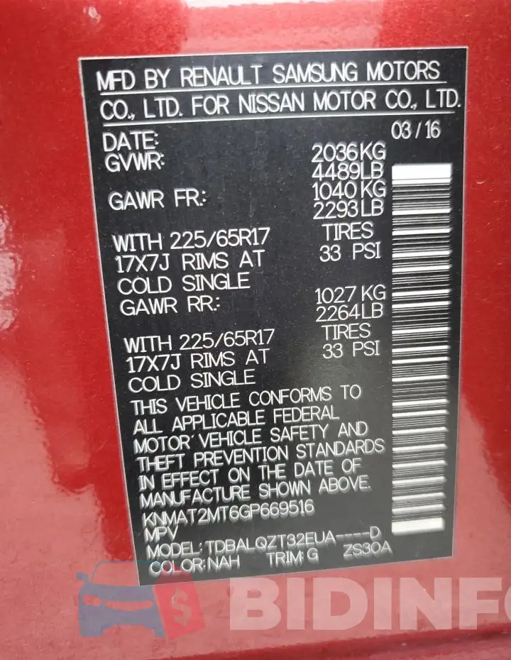 KNMAT2MT6GP669516 Photo# 13