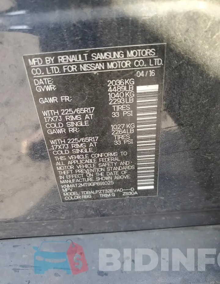 KNMAT2MT9GP691025 Photo# 13