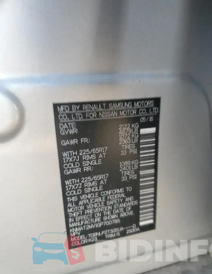 KNMAT2MV1GP700785 Photo# 12