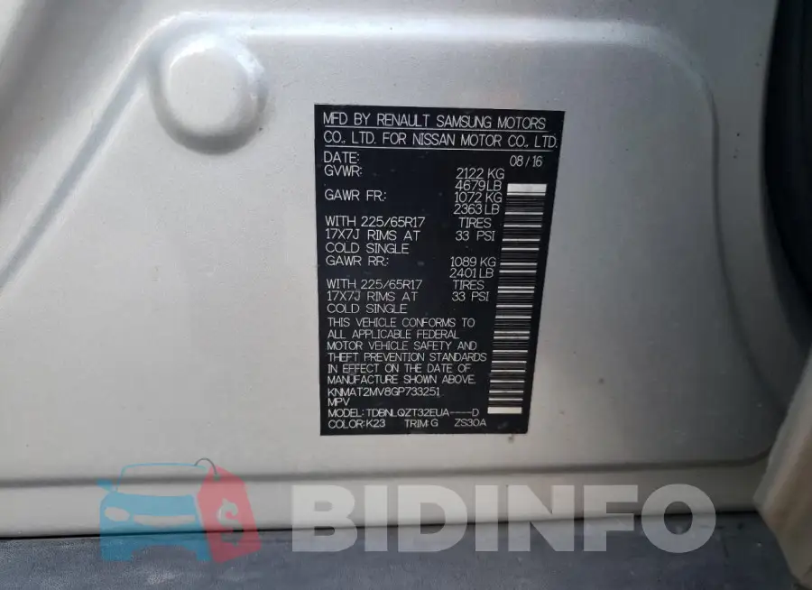 KNMAT2MV8GP733251 Photo# 14