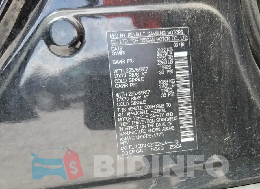 KNMAT2MV9GP674775 Photo# 13