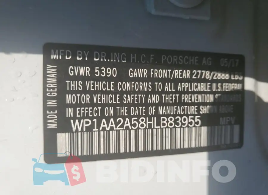 WP1AA2A58HLB83955 Photo# 14