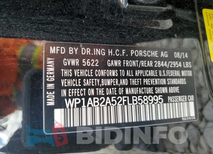 WP1AB2A52FLB58995 Photo# 14