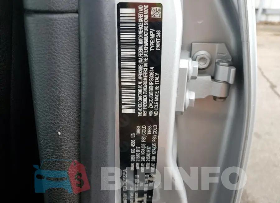 ZACCJBBB6HPG33614 Photo# 13