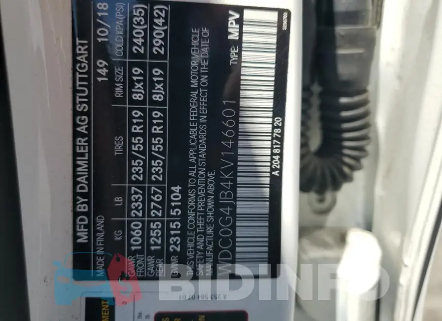 WDC0G4JB4KV146601 Photo# 13