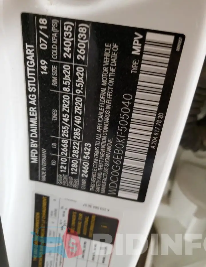 WDC0G6EB0KF505040 Photo# 14