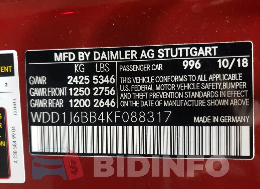 WDD1J6BB4KF088317 Photo# 12