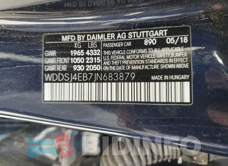 WDDSJ4EB7JN683879 Photo# 12