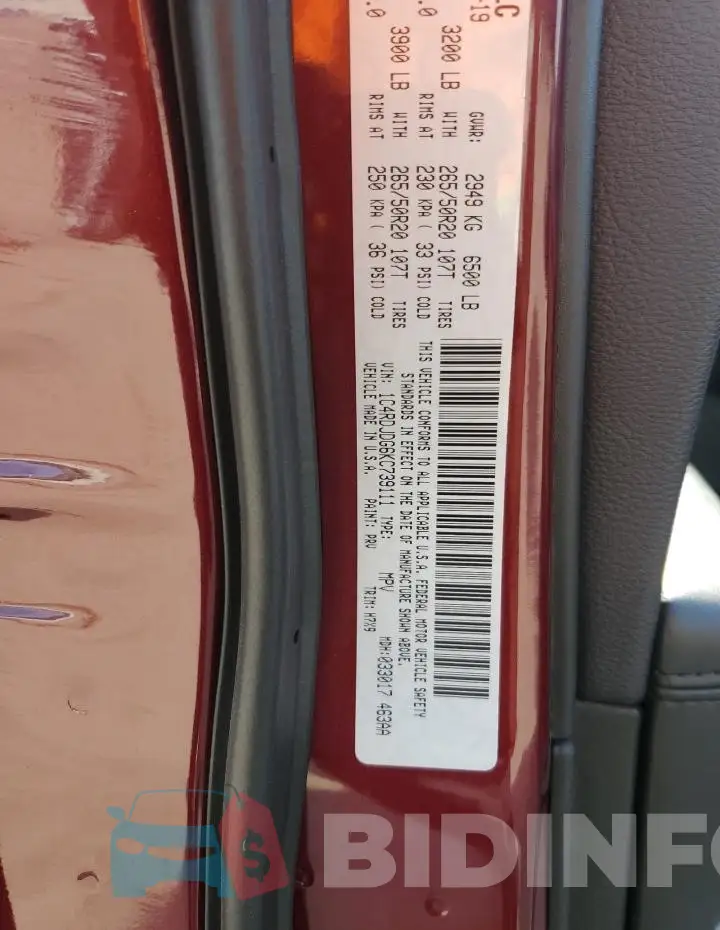 1C4RDJDG6KC739111 Photo# 13